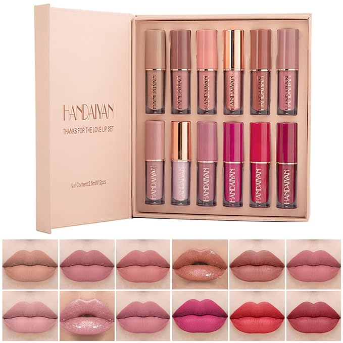 TrendsNex™  Handaiyan 12 Pcs Velvet Matte Liquid Lipstick Set